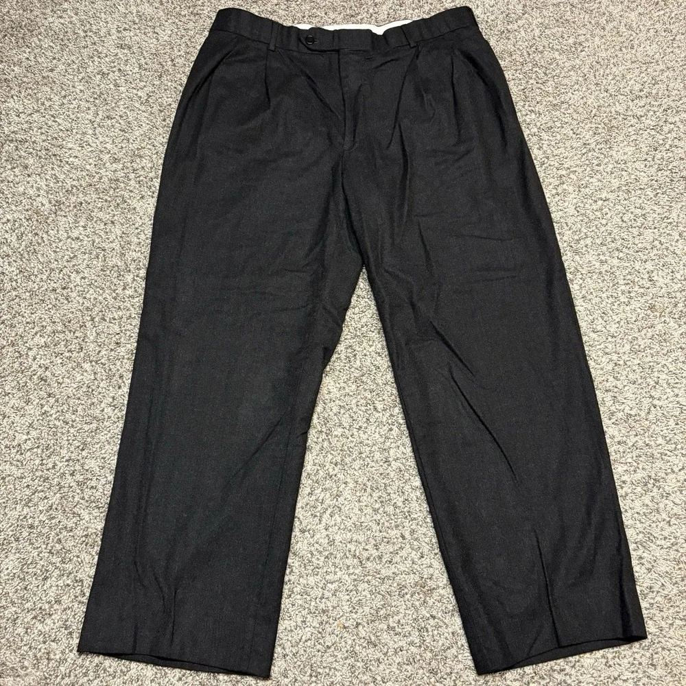 Brooks Brothers 1818 Madison Pants Size 40R Gray Wool Plaid Trousers